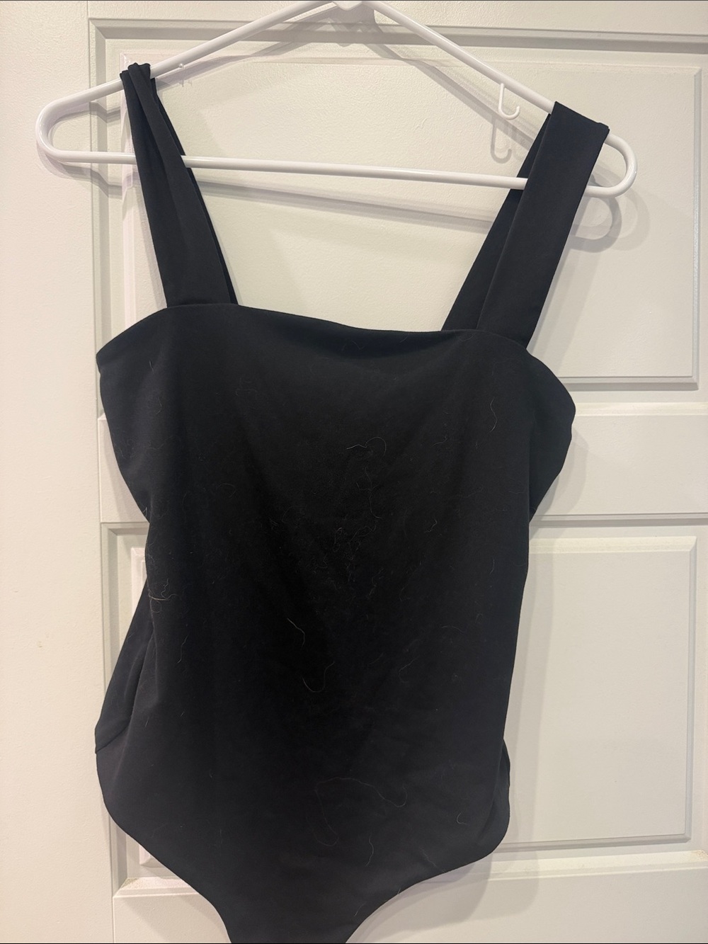 Black Square-Neck Tank Bodysuit - Women's Black Top
